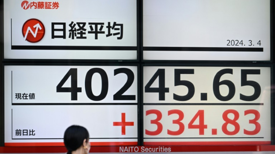 &Iacute;ndice Nikkei supera pela primeira vez os 40.000 pontos