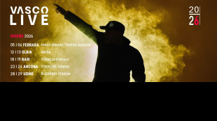 Vasco Rossi tour 2026 a Ferrara, Olbia, Bari, Ancona e Udine