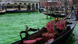 Ativistas tingem de verde o Grande Canal de Veneza durante protesto climático