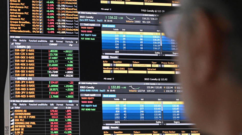 Borsa: l'Europa conferma il rosso con balzo rendimenti bond, Milano -1%